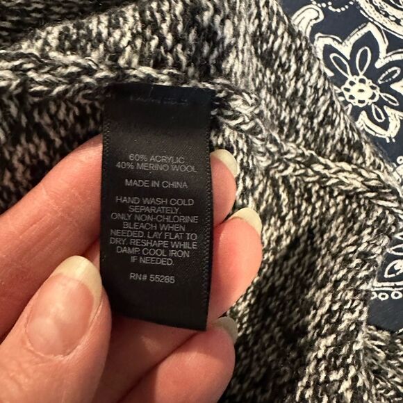 Express Marled Gray Three Quarter Sleeve Cowl Neck Tunic Sweater High Low Hem - Picture 9 of 9